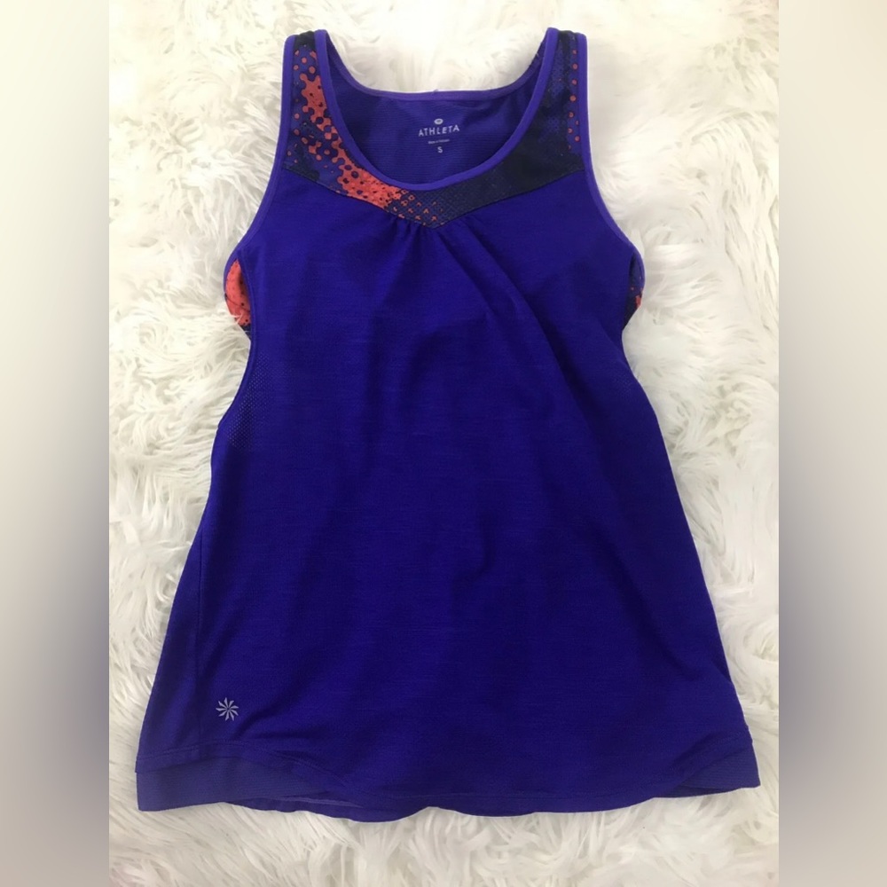 Athleta Womens Purple Built In Bra Racerback Athletic Yoga Workout Tank Top Sz S